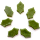 Pack of 7 holly leaves made with Bullseye 90coe glass