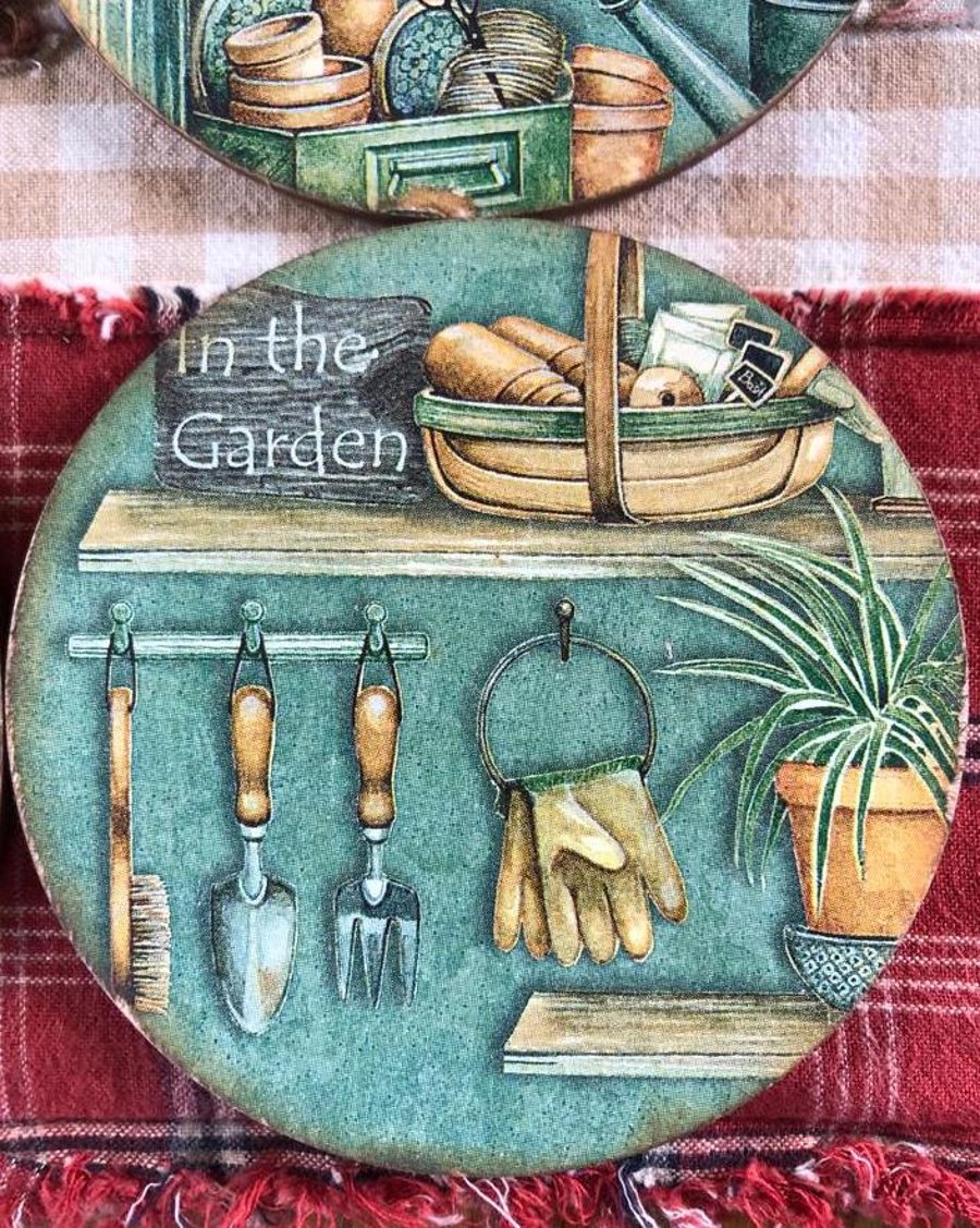 Set of 2 Coaster Set for Gardening Lovers