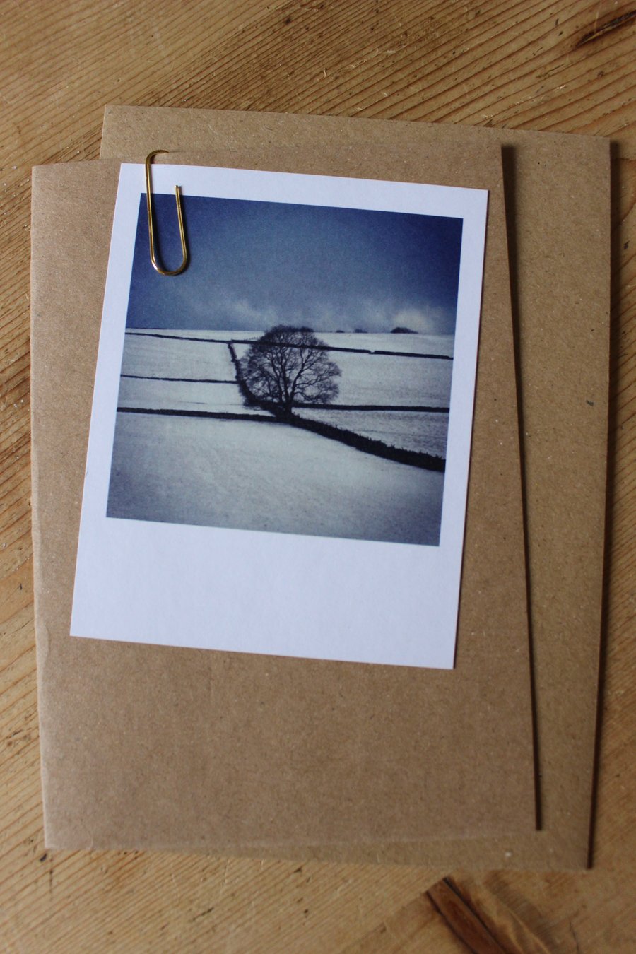 “Polaroid” style photo card: winter