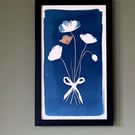 A Posy of Poppies with Pressed Flower