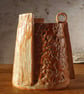 Rustic Textured Slab-Built Ceramic - Handmade Stoneware Vase 