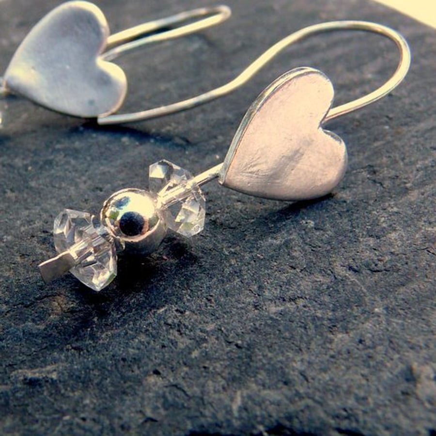 silver heart earrings