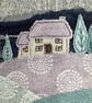 Textile Art, Embroidered Art, Mounted Wall Art - Moonlit Cottage - Image 6