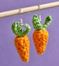 Carrot earrings, Fun orange dangle earrings, Vegetable themed earrings - Image 8