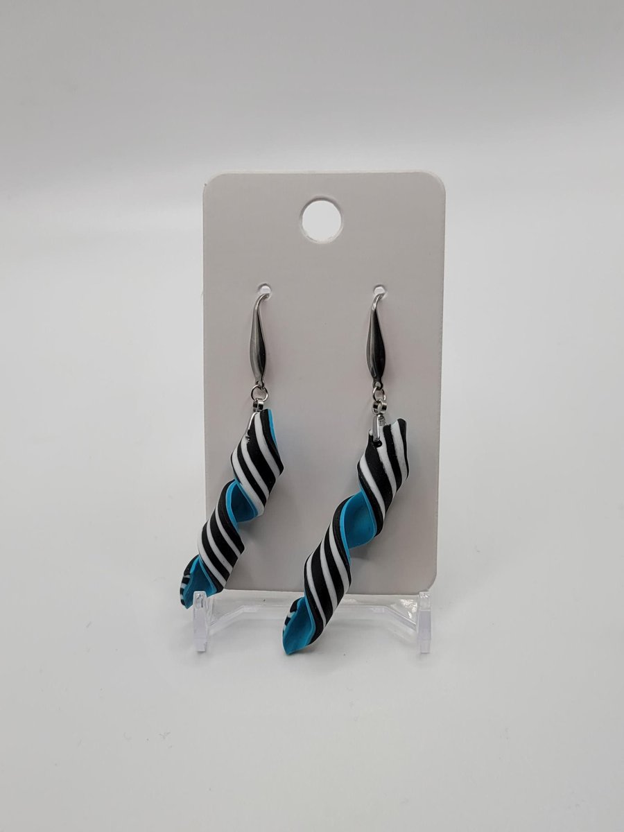 Handmade Polymer Clay Dangle Earrings, Colourful Artisan Boho Jewellery
