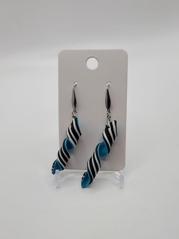 Handmade Polymer Clay Dangle Earrings, Colourful Artisan Boho Jewellery