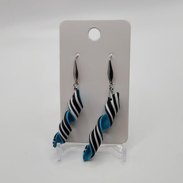 Handmade Polymer Clay Dangle Earrings, Colourful Artisan Boho Jewellery
