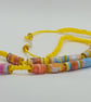 Sunshine Yellow Paper Bead Necklace  - Image 4