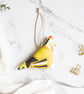 Bird Hanging Decorations - Denim Goldfinch