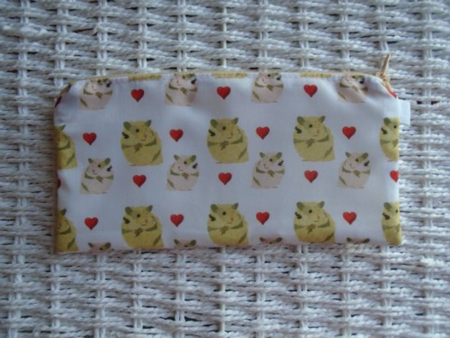 Hamster Pencil Case or Small Make Up Bag.