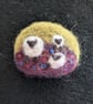 Felted Brooch: Sheep on Hill