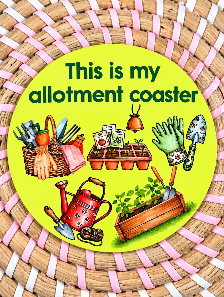 Allotment Coaster – Funny Gardening Gift – Garden Lover's Drinking Coaster