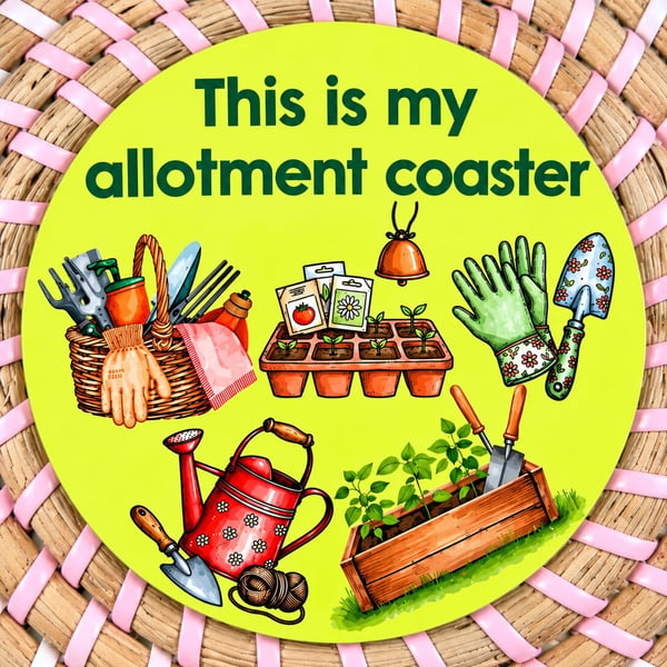 Allotment Coaster – Funny Gardening Gift – Garden Lover's Drinking Coaster