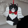 Angelic Cat Wooden Christmas Decoration