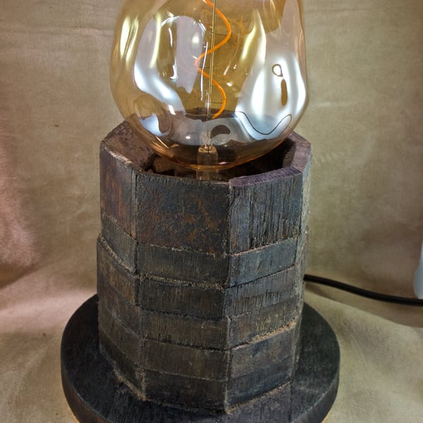 Rustic industrial style unique Scottish whisky barrel table lamp.PR485