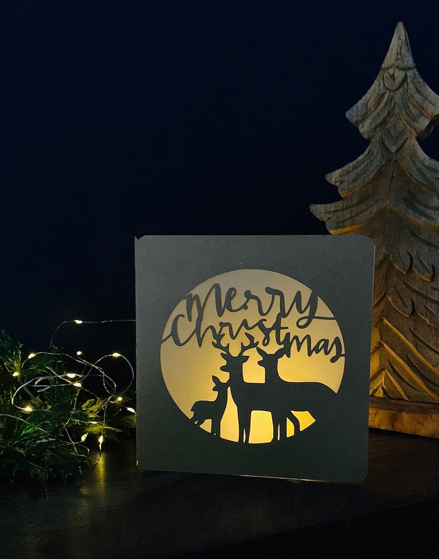 Silhouette Christmas Card - Deers