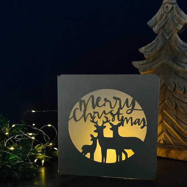 Silhouette Christmas Card - Deers