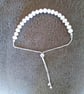 Natural White Freshwater Pearl Sterling Silver Chain Adjustable Slider Bracelet - Image 5