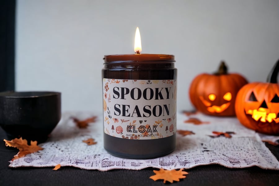 Spooky Season Soy Candle: Halloween Home Decor, Autumn Scent