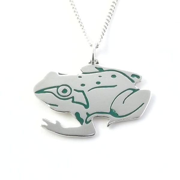 Frog Pendant (Large), Silver Nature Necklace, Wildlife Gift, Frog Jewellery