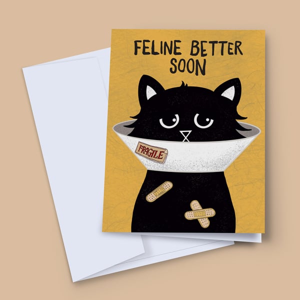 Feline Better Soon – Get Well Soon Cat Card