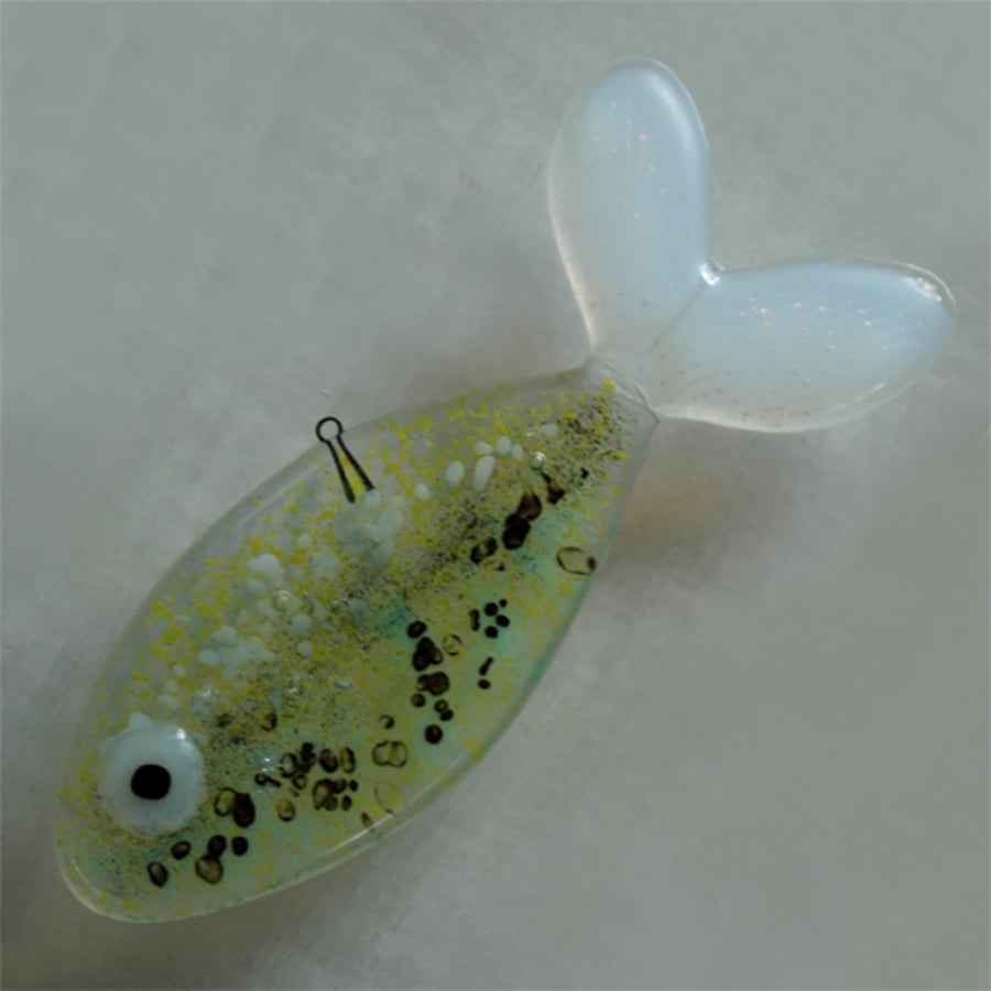 Green Fused Glass Fish Decoration
