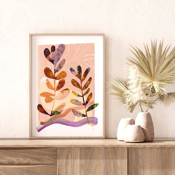 Warm Tone Flower Art Print