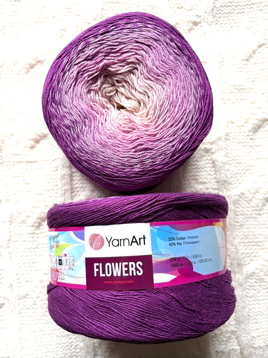 1 cake x 250g YarnArt Flowers Yarn Cake - Colour 290 : Cotton Blend