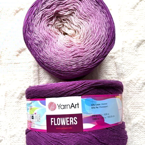 1 cake x 250g YarnArt Flowers Yarn Cake - Colour 290 : Cotton Blend