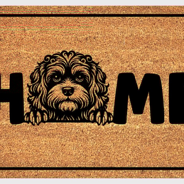 Cavapoo Door Mat - Cavoodle Welcome Mat - 3 Sizes