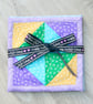 Coaster Set - four coasters with Green, Yellow, Blue and Purple stars fabric. - Image 10