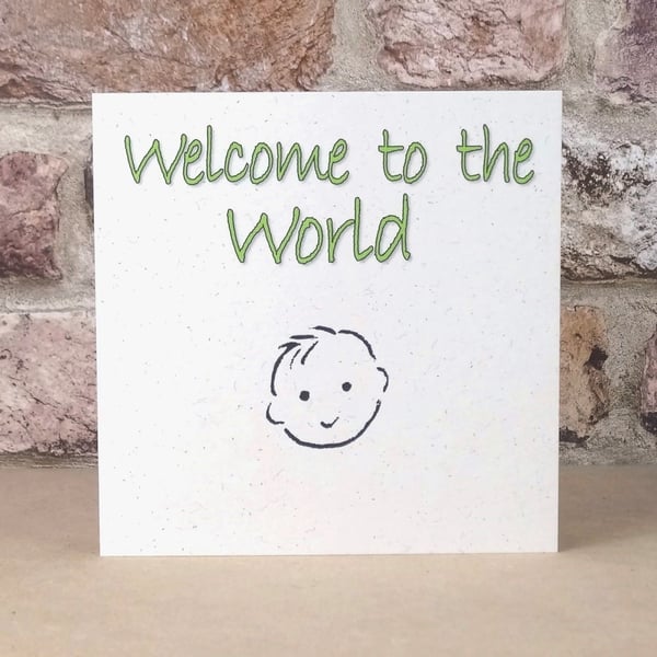 New Baby Card Green Ecofriendly