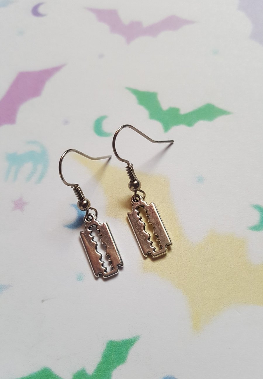 Handmade Razorblade Earrings