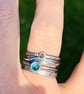 Blue Topaz Stack Ring, silver stack ring, oxidised stack ring, London blue Topaz - Image 6