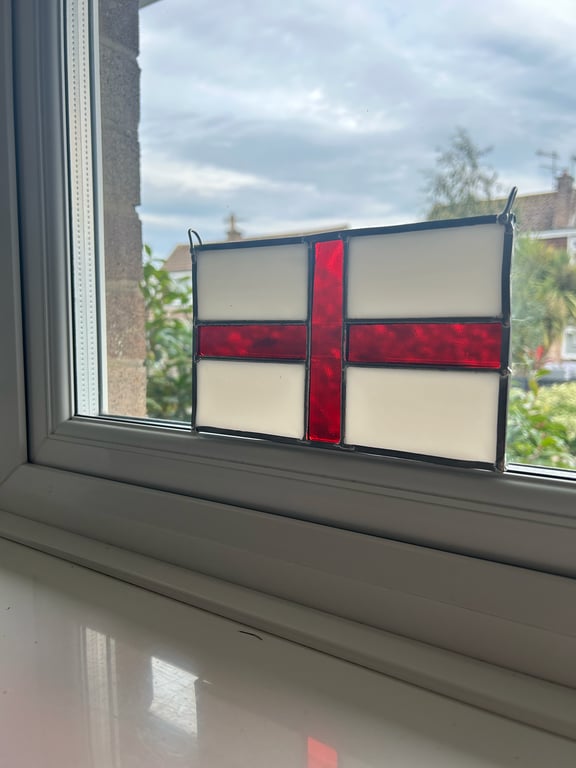 England St George Flag - large stained glass