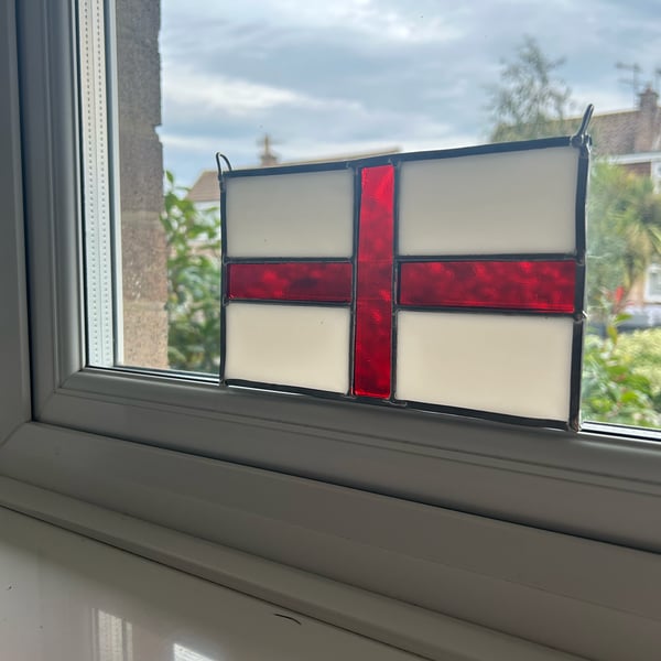 England St George Flag - large stained glass