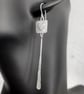 Silver long dangly pendulum earrings with hearts. - Image 5