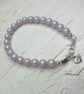 Sterling Silver Bracelet - Elegant Iridescent Dreamy Rose Pearl - Image 3