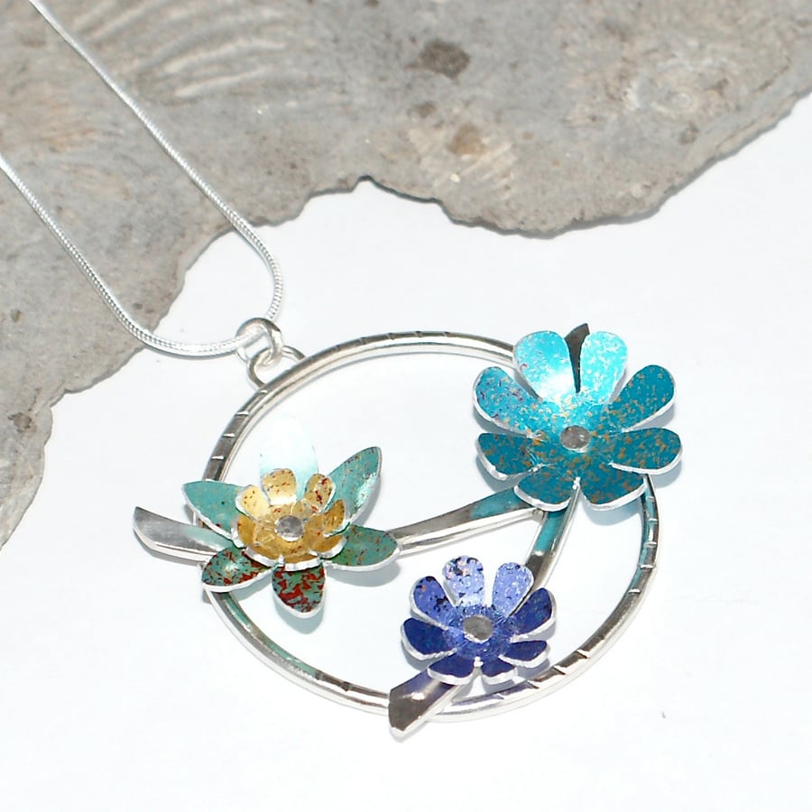 Spring flowers statement necklace