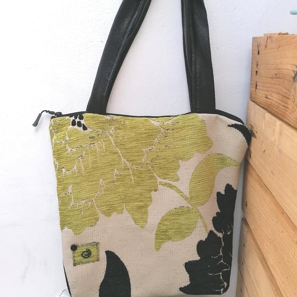 Zipped Tote Bag, Floral 