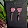 Gothic stud dangle punk spike earrings heart Valloween