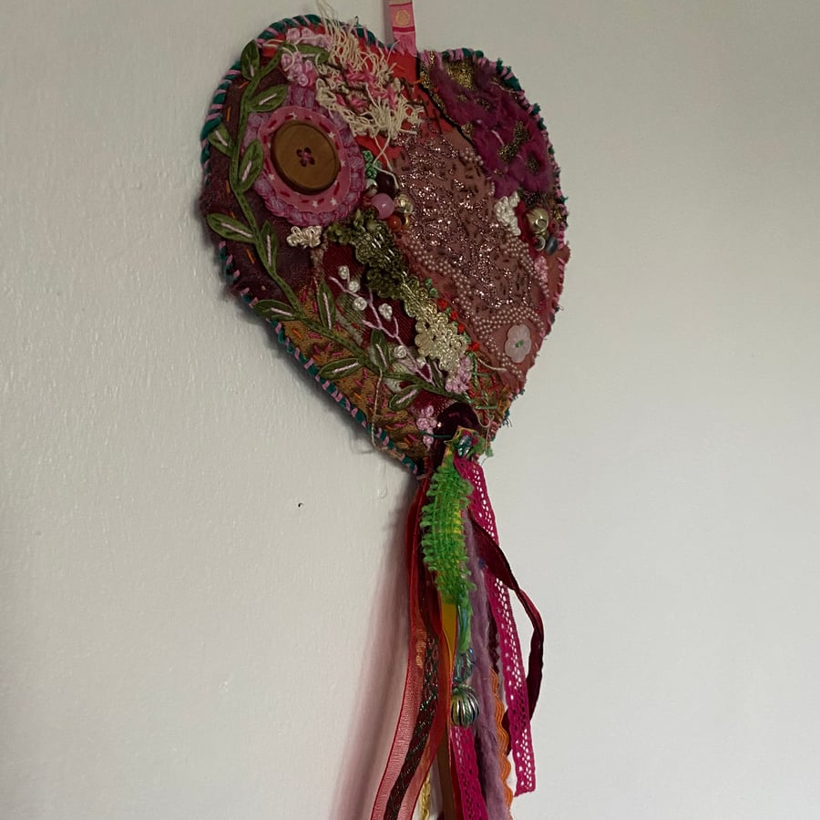 Stitched Heart Bohemian Inspired 