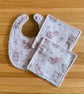 Newborn Baby Boxed Gift Set-Bib & Matching Baby Wipes Bib-Pig Design-BGS21