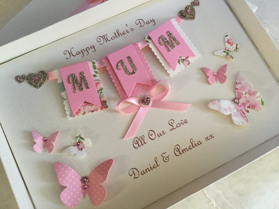 Personalised Handmade Mother’s Day Card Gift Boxed Keepsake Mum Nan Mam