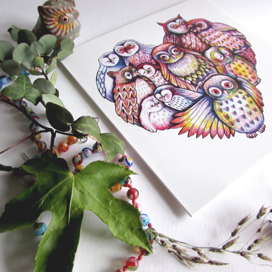 LOVE Owls Greetings Card