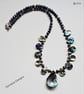 Designer Natural Abolone Shell & Peacock Freshwater Pearl Necklace  - Image 5
