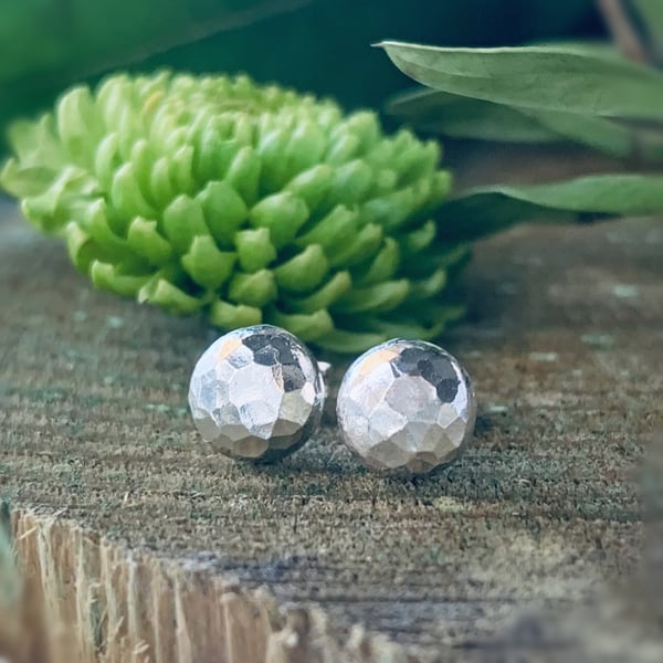 Recycled Handmade Sterling Silver Stud Earrings