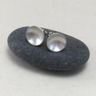 Matte Satin Finish Sterling Silver Dome Stud Earrings