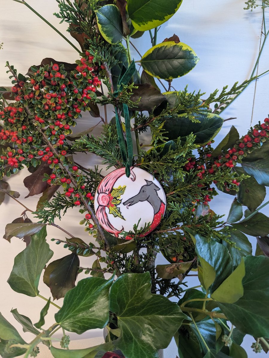 5 Individual Christmas Greyhound Decorations