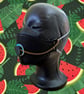 Black SIP valve cap with double gold keeper and watermelon charm - Image 3